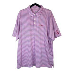 Cutter & Buck CB Drytec Golf Polo Shirt Men's XL TPC Sawgrass Pink Striped